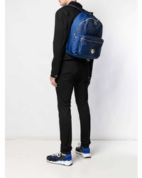 Мужской темно-синий кожаный рюкзак от Versus