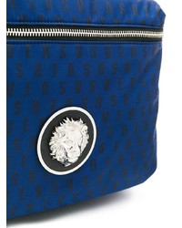 Мужской темно-синий кожаный рюкзак от Versus