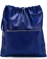Женский темно-синий кожаный рюкзак от MM6 MAISON MARGIELA