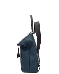 Мужской темно-синий кожаный рюкзак от Loewe