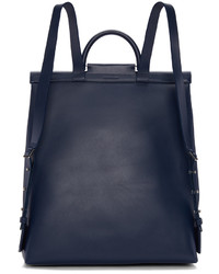 Женский темно-синий кожаный рюкзак от Building Block