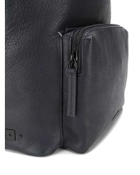 Мужской темно-синий кожаный рюкзак от Troubadour