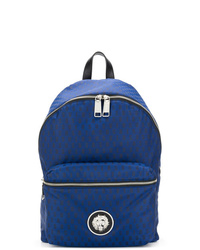 Мужской темно-синий кожаный рюкзак от Versus