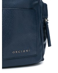 Мужской темно-синий кожаный рюкзак от Orciani