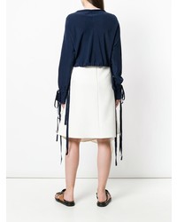 Темно-синий короткий свитер от JW Anderson