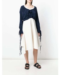 Темно-синий короткий свитер от JW Anderson