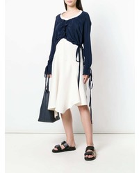 Темно-синий короткий свитер от JW Anderson