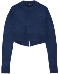 Темно-синий короткий свитер от Tibi