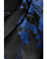 Темно-синий корсет с цветочным принтом от Oscar de la Renta