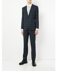 Темно-синий костюм с принтом от Loveless