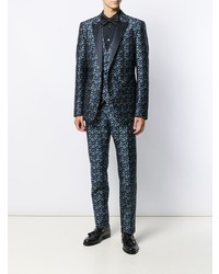 Темно-синий костюм с принтом от Dolce & Gabbana