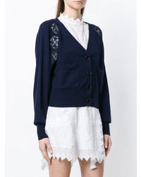 Женский темно-синий кружевной кардиган от Chloé