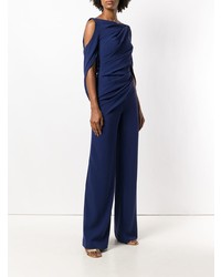 Темно-синий кружевной комбинезон от Talbot Runhof