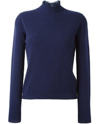 Женский темно-синий кружевной свитер от Blugirl