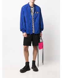 Мужской темно-синий легкий бомбер от Moschino