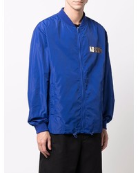 Мужской темно-синий легкий бомбер от Moschino