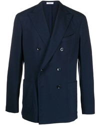 Мужской темно-синий легкий двубортный пиджак от Boglioli
