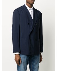 Мужской темно-синий легкий двубортный пиджак от Boglioli