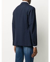 Мужской темно-синий легкий двубортный пиджак от Boglioli