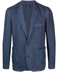 Мужской темно-синий льняной пиджак от 120% Lino