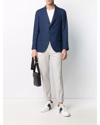 Мужской темно-синий льняной пиджак от Mp Massimo Piombo