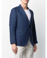 Мужской темно-синий льняной пиджак от Mp Massimo Piombo
