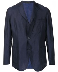 Мужской темно-синий льняной пиджак от Brioni