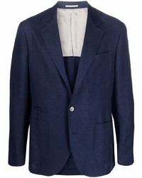 Мужской темно-синий льняной пиджак от Brunello Cucinelli