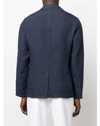 Мужской темно-синий льняной пиджак от Altea