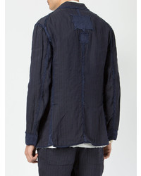 Мужской темно-синий льняной пиджак от Ziggy Chen