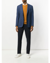 Мужской темно-синий льняной пиджак от Corneliani