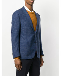 Мужской темно-синий льняной пиджак от Corneliani