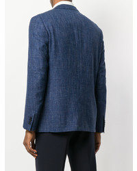 Мужской темно-синий льняной пиджак от Corneliani