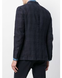 Мужской темно-синий льняной пиджак от Lardini