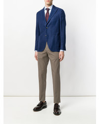 Мужской темно-синий льняной пиджак от Boglioli