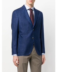Мужской темно-синий льняной пиджак от Boglioli
