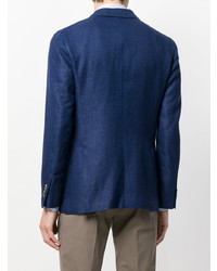 Мужской темно-синий льняной пиджак от Boglioli