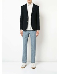 Мужской темно-синий льняной пиджак от Hardy Amies