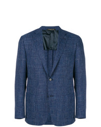 Мужской темно-синий льняной пиджак от Corneliani