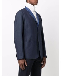 Мужской темно-синий льняной пиджак от Sease
