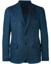 Мужской темно-синий льняной пиджак от Ermenegildo Zegna
