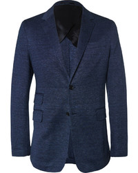 Мужской темно-синий льняной пиджак от Façonnable