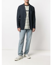 Мужской темно-синий льняной пиджак от Aspesi