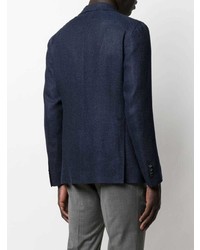 Мужской темно-синий льняной пиджак от Tagliatore