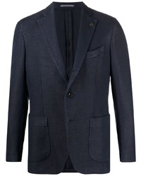 Мужской темно-синий льняной пиджак от Gabriele Pasini