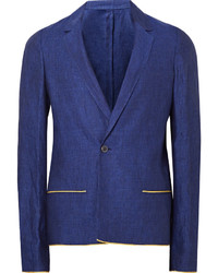 Мужской темно-синий льняной пиджак от Haider Ackermann