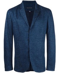 Мужской темно-синий льняной пиджак от John Varvatos