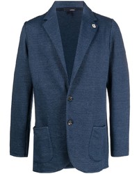 Мужской темно-синий льняной пиджак от Lardini