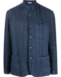 Мужской темно-синий льняной пиджак от Massimo Alba