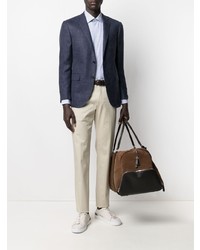 Мужской темно-синий льняной пиджак от Corneliani